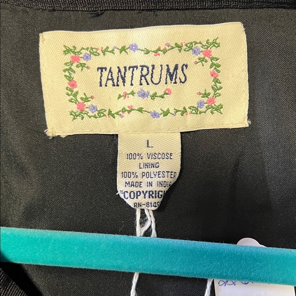 Tantrums Women’s Maroon Black and Grey Cardigan - Patchwork Design. Size: Large - Picture 2 of 3